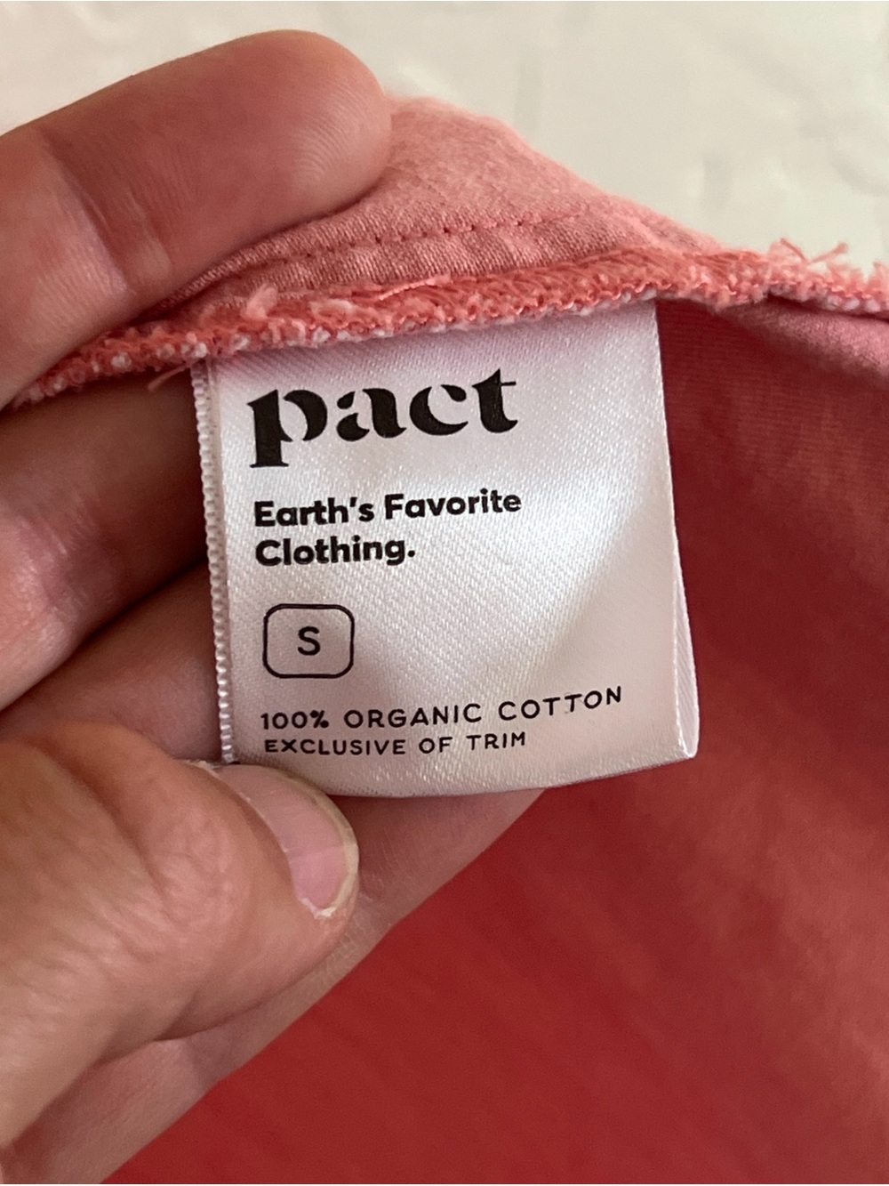 Pact 100% Organic Cotton Chambray Denim Short Sleeve Shirt Dress Small Sand Pink - Picture 9 of 9